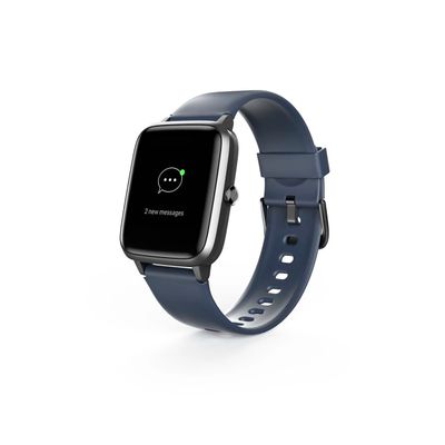 Hama Fit smartwatch - Fitnesshorloge voor dames en heren - Activitytracker met o.a. hartslagmeter en stappenteller - IP68-waterbestendig - Donkerblauw/grijs