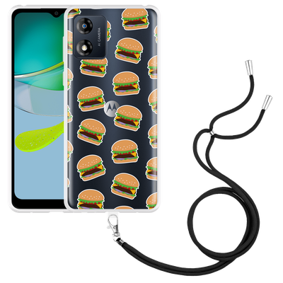 Cazy Hoesje met koord geschikt voor Motorola Moto E13 4G Burgers