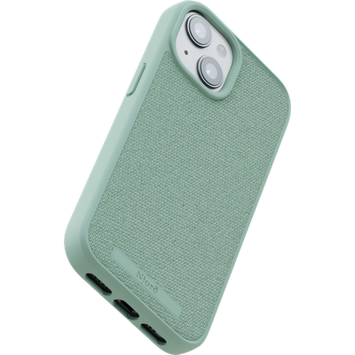 Njord Collections Fabric Hoesje geschikt voor iPhone 15 - Premium Stof - 100% gerecycled materiaal - Turquoise