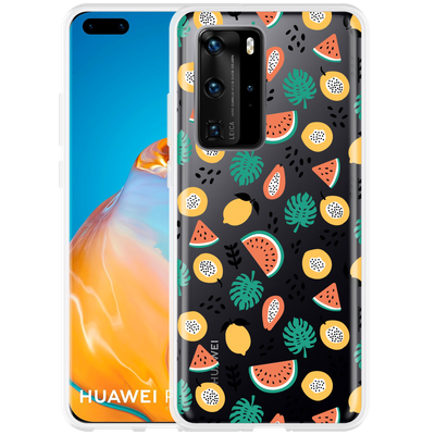 Cazy Hoesje geschikt voor Huawei P40 Pro - Tropical Fruit
