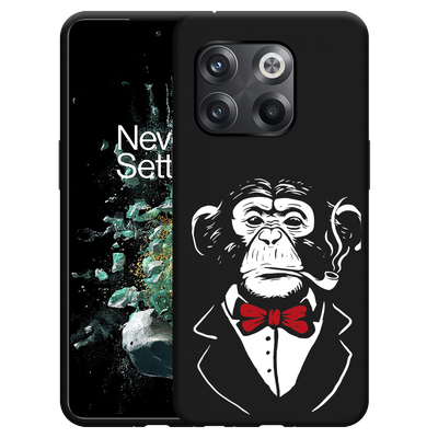 Cazy Hoesje Zwart geschikt voor OnePlus 10T - Smoking Chimp