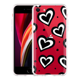 Hoesje geschikt voor iPhone SE 2020 - Watercolor Hearts