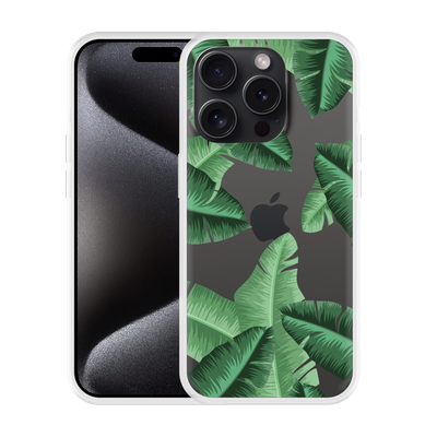 Cazy Hoesje geschikt voor iPhone 15 Pro Palm Leaves