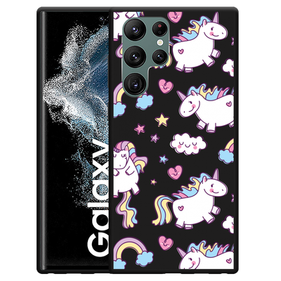 Cazy Hoesje Zwart geschikt voor Samsung Galaxy S22 Ultra - Fat Unicorn