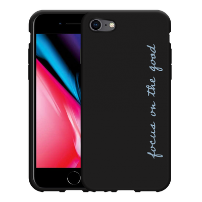 Cazy Hoesje Zwart geschikt voor iPhone SE 2020 - Focus On The Good