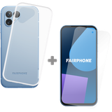 Soft TPU Hoesje + Tempered Glass Protector geschikt voor Fairphone 5 - Transparant