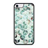 Hardcase hoesje geschikt voor iPhone 8 - Groen Hexagon Marmer