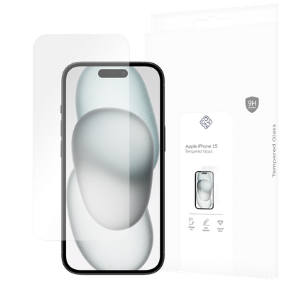 Cazy Tempered Glass Screen Protector geschikt voor iPhone 15 - Transparant
