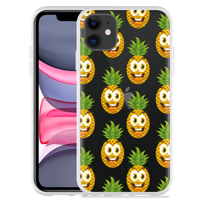 Cazy Hoesje geschikt voor iPhone 11 - Happy Ananas