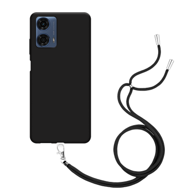 Just in Case Motorola Moto E14 - Soft TPU Case with Necklace Strap - Black