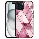 Hardcase Hoesje geschikt voor iPhone15 Roze Marmer Mix