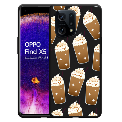 Cazy Hoesje Zwart geschikt voor Oppo Find X5 - Frappuccino's