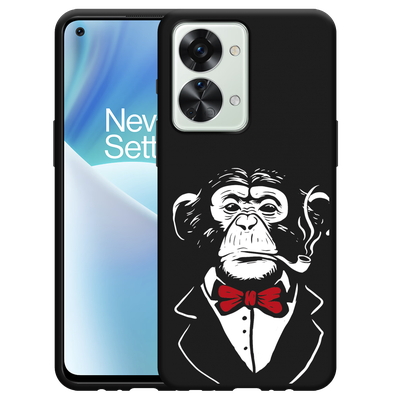 Cazy Hoesje Zwart geschikt voor OnePlus Nord 2T - Smoking Chimp