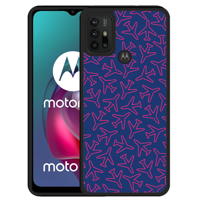 Cazy Hardcase hoesje geschikt voor Motorola Moto G10 - Roze Vliegtuigjes