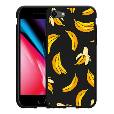 Cazy Hoesje Zwart geschikt voor iPhone SE 2020 - Banana