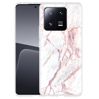 Cazy Hoesje geschikt voor Xiaomi 13 Pro White Pink Marble