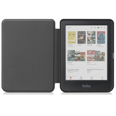 Cazy Hoes geschikt voor Kobo Clara Colour / Kobo Clara BW / Tolino Shine Color - E-reader Folio Hoes - Zwart