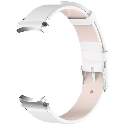 Cazy Bandje geschikt voor Samsung Galaxy Watch 6 / 5 / 4 - Perfect Fit Leder Watchband - Wit