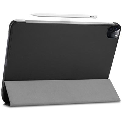 Cazy TriFold Hoes met Auto Slaap/Wake geschikt voor iPad Pro 12.9 2022 (6th Gen)/iPad Pro 12.9 2021 (5th Gen) - Zwart
