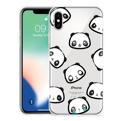 Cazy Hoesje geschikt voor iPhone Xs - Panda Emotions