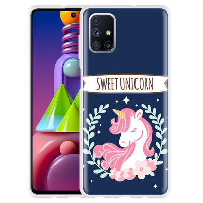 Cazy Hoesje geschikt voor Samsung Galaxy M51 - Sweet Unicorn