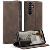 Caseme Hoesje geschikt voor Samsung Galaxy A34 - Retro Wallet Case - Coffee