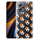 Cazy Hoesje geschikt voor Poco X4 GT - Soccer Ball Orange