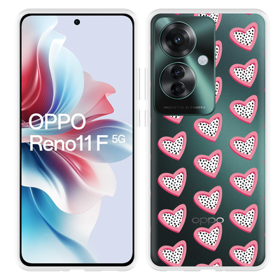 Cazy Hoesje geschikt voor Oppo Reno11 F Hartjes Met Stippen