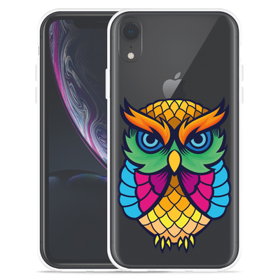 Cazy Hoesje geschikt voor iPhone Xr - Colorful Owl Artwork
