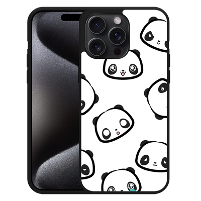Cazy Hardcase Hoesje geschikt voor iPhone 15 Pro Max Panda Emotions