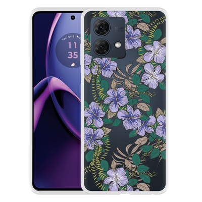 Cazy Hoesje geschikt voor Motorola Moto G84 5G Purple Flowers