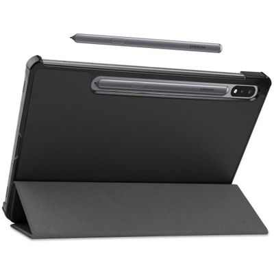 Cazy TriFold Hoes met Auto Slaap/Wake geschikt voor Samsung Galaxy Tab S7 - Zwart