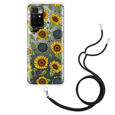 Cazy Hoesje met Koord geschikt voor Xiaomi Redmi 10 - Sunflowers