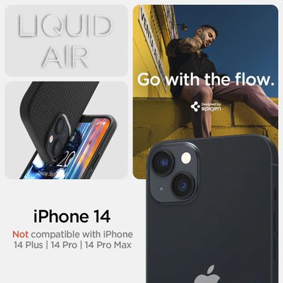 Spigen Liquid Air geschikt voor Apple iPhone 14 Telefoonhoesje - Zwart