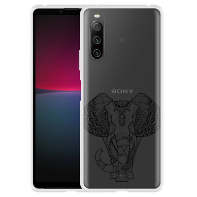Cazy Hoesje geschikt voor Sony Xperia 10 IV - Mandala Elephant