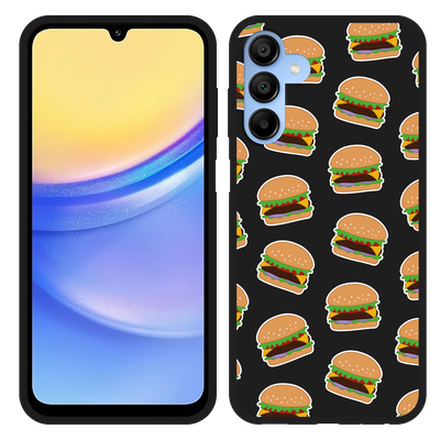 Cazy Hoesje Zwart geschikt voor Samsung Galaxy A15 4G/5G Burgers