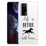 Hoesje geschikt voor Poco F5 Pro Life is Better with Horses