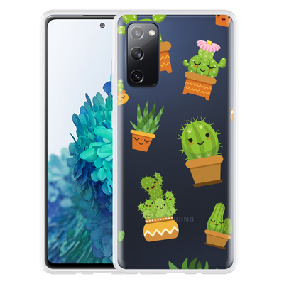 Cazy Hoesje geschikt voor Samsung Galaxy S20 FE - Happy Cactus