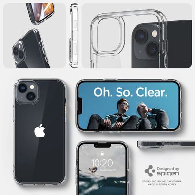 Hoesje geschikt voor iPhone 14 Spigen Ultra Hybrid Case - Transparant