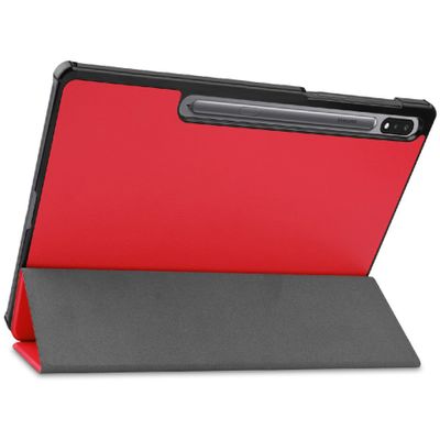 Cazy TriFold Hoes geschikt voor Samsung Galaxy Tab S8 Ultra - Auto Slaap/Wake - Rood