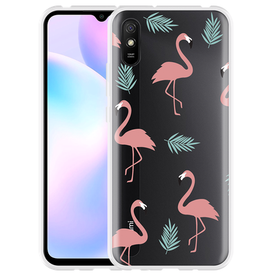 Cazy Hoesje geschikt voor Xiaomi Redmi 9A - Flamingo Pattern