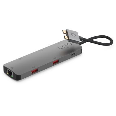 LINQ Connects 7-in-2 D2 Pro MST USB-C Multiport Hub - Grijs - LQ48011