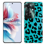 Hoesje geschikt voor Oppo Reno11 F Luipaard Groen Zwart