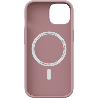 Njord Collections 100% GRS Slim Hoesje geschikt voor iPhone 15 - Mag compatibel - Duurzaam materiaal - Roze