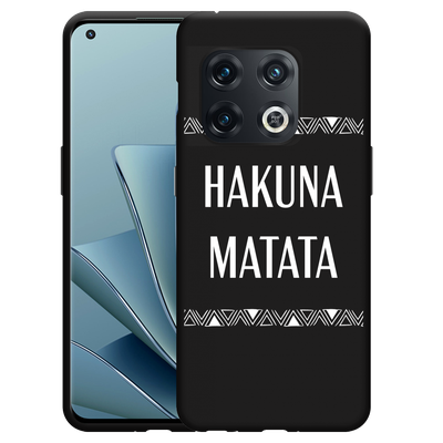 Cazy Hoesje Zwart geschikt voor OnePlus 10 Pro - Hakuna Matata white
