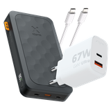 Xtorm 67W Fuel Series 5 Powerbank 45.000 mAh + Xtorm 67W GaN2 Ultra Thuislader + Essential USB-C naar USB-C Kabel