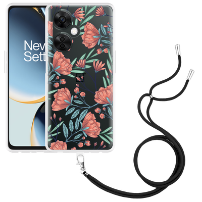 Cazy Hoesje met koord geschikt voor OnePlus Nord CE 3 Lite 5G Poppy Roses