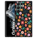 Hoesje Zwart geschikt voor Samsung Galaxy S22 Ultra - Always have flowers