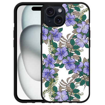 Cazy Hardcase Hoesje geschikt voor iPhone15 Purple Flowers