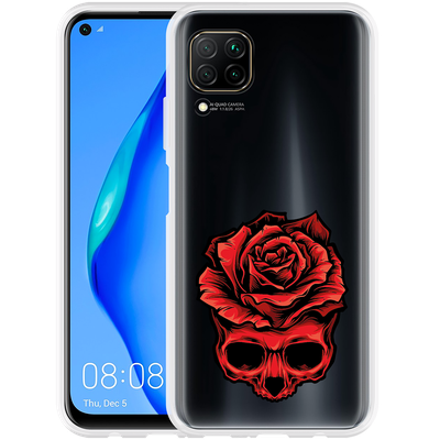 Cazy Hoesje geschikt voor Huawei P40 Lite - Red Skull